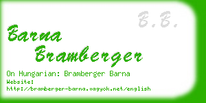 barna bramberger business card